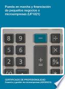 libro Uf1821   Puesta En Marcha Y Financiación De Pequeños Negocios O Microempresas