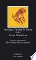 libro Antología Cátedra De Poesía De Las Letras Hispánicas