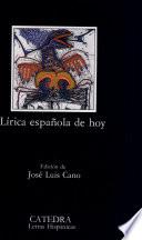 libro Lírica Española De Hoy