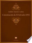 libro Constitución De El Salvador 1992