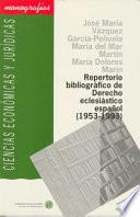 libro Repertorio Bibliográfico De Derecho Eclesiástico Español, 1953 1993