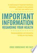 libro Important Information Regarding Your Health / Información Importante Sobre Su Salud